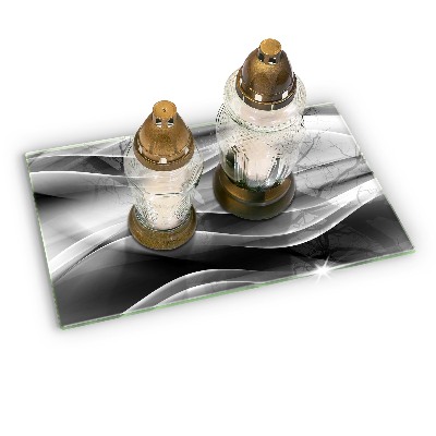 Glass candle plate decorative Abstract soft lines