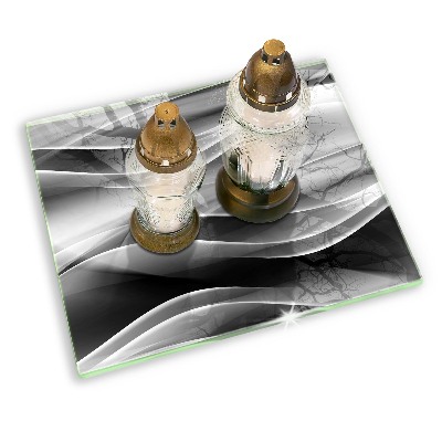 Glass candle plate decorative Abstract soft lines