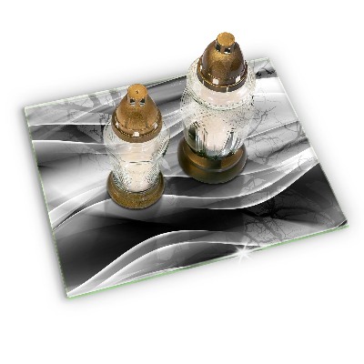Glass candle plate decorative Abstract soft lines
