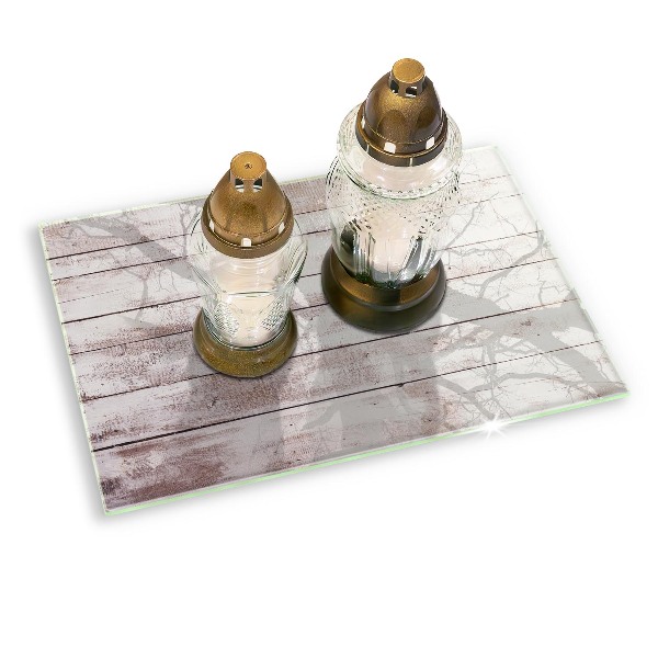 Grave candle coaster decorative Old wood boards