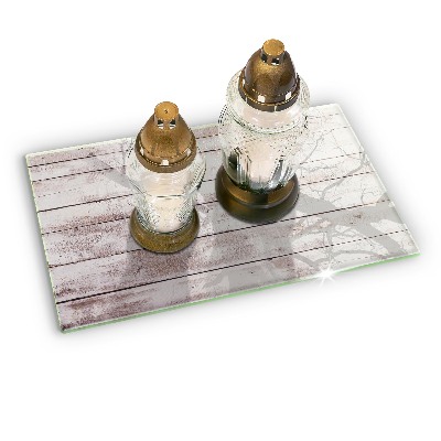 Grave candle coaster decorative Old wood boards