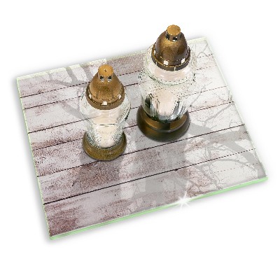 Grave candle coaster decorative Old wood boards