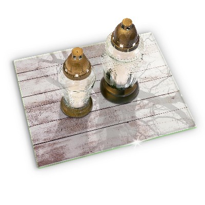 Grave candle coaster decorative Old wood boards
