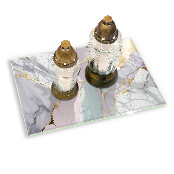 Grave candle coaster decorative Pastel marble