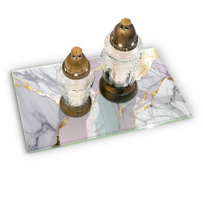 Grave candle coaster decorative Pastel marble