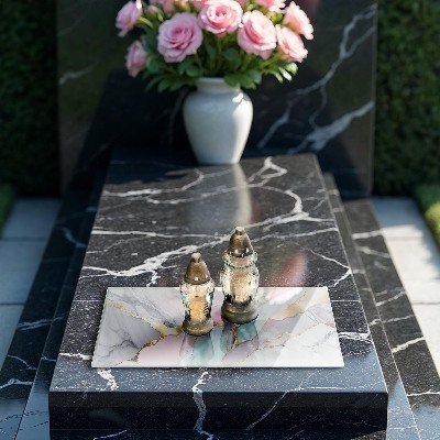 Grave candle coaster decorative Pastel marble