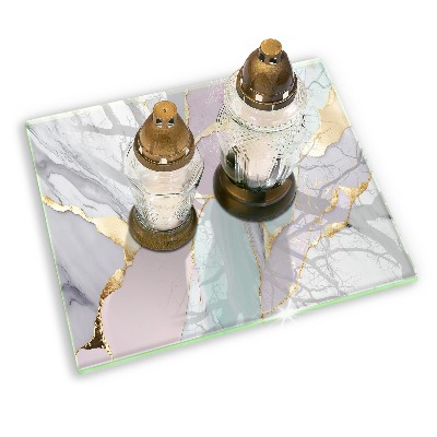 Grave candle coaster decorative Pastel marble