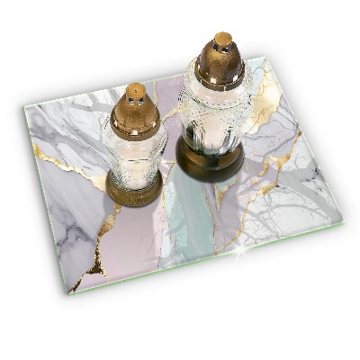 Grave candle coaster decorative Pastel marble