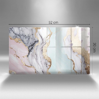 Glass candle plate decorative Pastel marble
