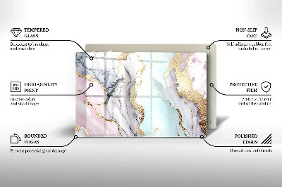 Glass candle plate decorative Pastel marble