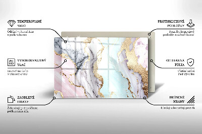 Glass candle plate decorative Pastel marble