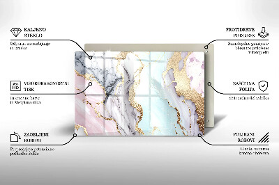 Glass candle plate decorative Pastel marble
