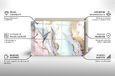 Glass candle plate decorative Pastel marble