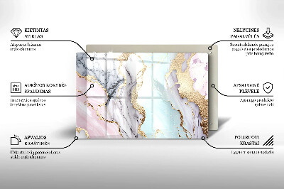 Glass candle plate decorative Pastel marble