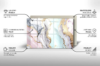 Glass candle plate decorative Pastel marble