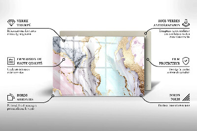 Glass candle plate decorative Pastel marble