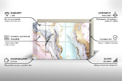 Glass candle plate decorative Pastel marble