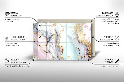 Glass candle plate decorative Pastel marble