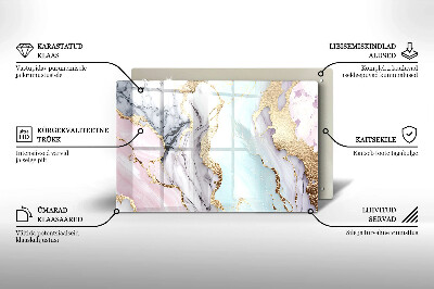 Glass candle plate decorative Pastel marble