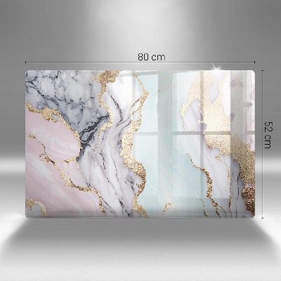 Glass candle plate decorative Pastel marble
