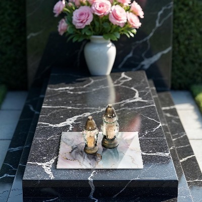 Glass candle plate decorative Pastel marble