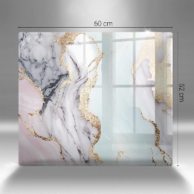 Glass candle plate decorative Pastel marble