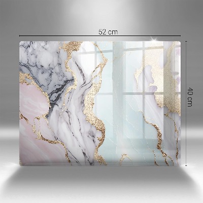 Glass candle plate decorative Pastel marble