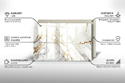 Grave candle coaster decorative Light marble with gold