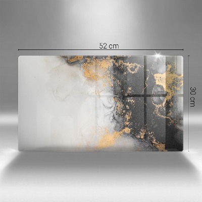 Glass candle plate decorative Abstraction with gold
