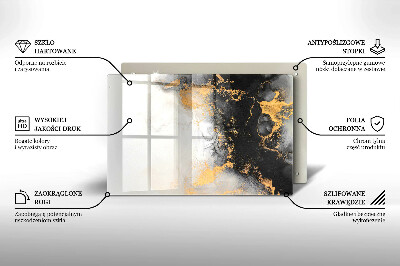 Glass candle plate decorative Abstraction with gold