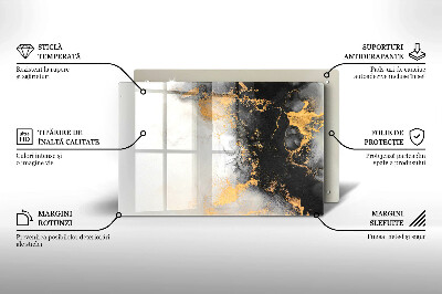 Glass candle plate decorative Abstraction with gold
