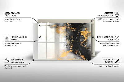 Glass candle plate decorative Abstraction with gold