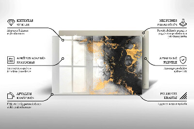 Glass candle plate decorative Abstraction with gold