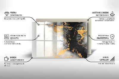 Glass candle plate decorative Abstraction with gold