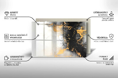 Glass candle plate decorative Abstraction with gold