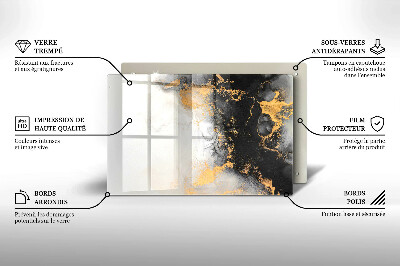Glass candle plate decorative Abstraction with gold