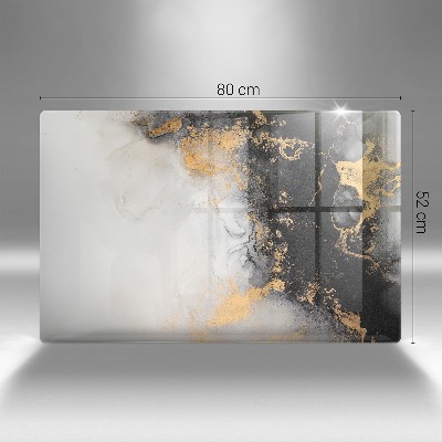 Glass candle plate decorative Abstraction with gold