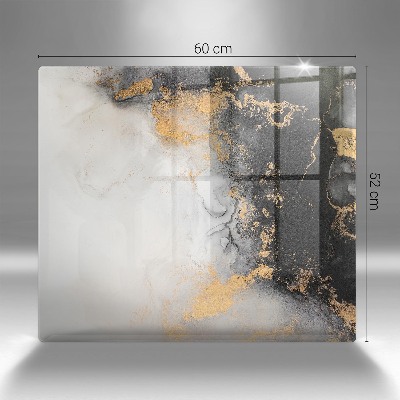 Glass candle plate decorative Abstraction with gold