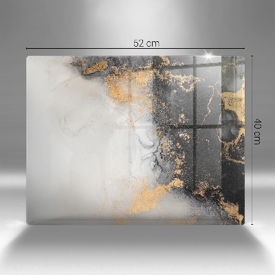Glass candle plate decorative Abstraction with gold