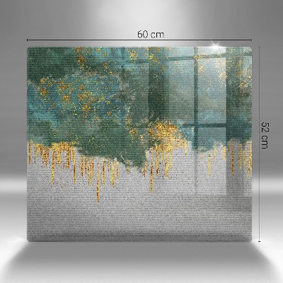 Grave candle coaster decorative Abstraction with gold