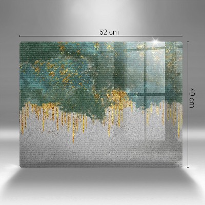 Grave candle coaster decorative Abstraction with gold