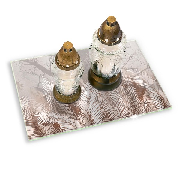 Glass candle plate decorative Boho foliage leaves