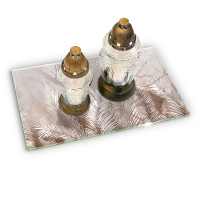 Glass candle plate decorative Boho foliage leaves