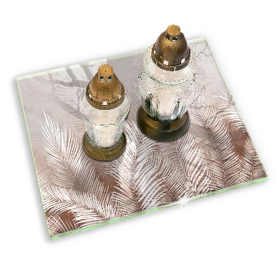 Glass candle plate decorative Boho foliage leaves