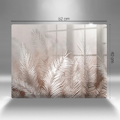 Glass candle plate decorative Boho foliage leaves