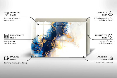 Grave candle coaster decorative Abstraction with blue