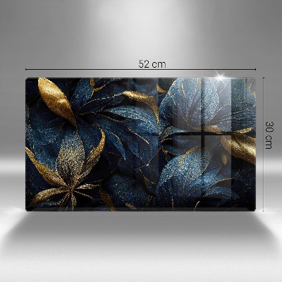Glass candle plate decorative Decorative leaves with gold