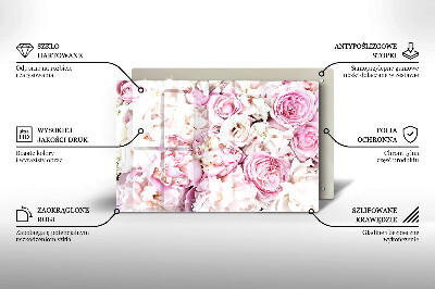 Glass candle plate decorative Bouquet of peonies