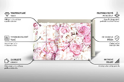 Glass candle plate decorative Bouquet of peonies