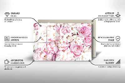 Glass candle plate decorative Bouquet of peonies